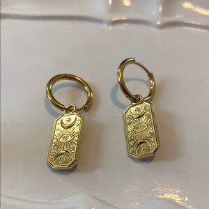 Gold Sun and Moon Earrings